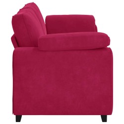 Canapé 3 places rouge bordeaux 220 x 77 x 82 cm velours 616914616914