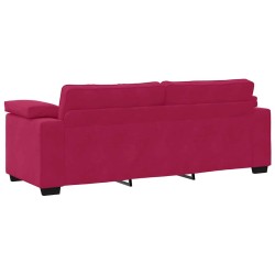 Canapé 3 places rouge bordeaux 220 x 77 x 82 cm velours 616914616914