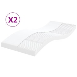 Matelas en mousse 2 pcs blanc 80x200 cm 7 zones dureté 20 ILD 616915616915