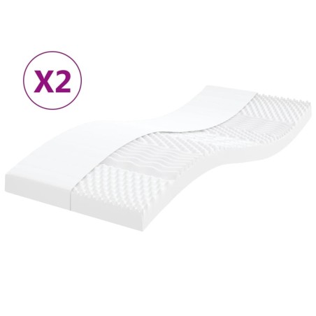 Matelas en mousse 2 pcs blanc 80x200 cm 7 zones dureté 20 ILD 616915616915
