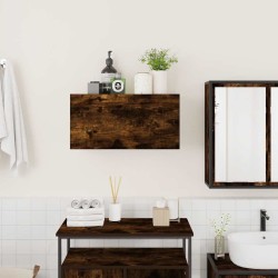 Armoire murale de bain chêne fumé 60x25x30 cm bois d'ingénierie 616918616918