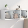 Armoire murale avec portes en verre blanc 102x37x35 cm 616923616923