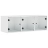 Armoire murale avec portes en verre blanc 102x37x35 cm 616923616923