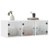 Armoire murale avec portes en verre blanc 102x37x35 cm 616923616923
