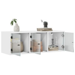 Armoire murale avec portes en verre blanc 102x37x35 cm 616923616923