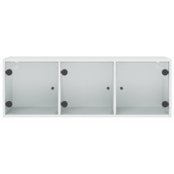 Armoire murale avec portes en verre blanc 102x37x35 cm 616923616923