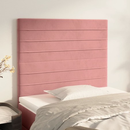 Tête de lit Rose 90x5x118/128 cm Velours 616924616924