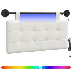 Tête de lit suspendue Avec lumière LED Blanc Simili cuir 616925616925