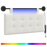 Tête de lit suspendue Avec lumière LED Blanc Simili cuir 616925616925