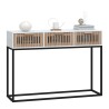 Table console blanc 105x30x75 cm bois d'ingénierie et fer 616926616926