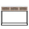 Table console blanc 105x30x75 cm bois d'ingénierie et fer 616926616926