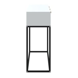 Table console blanc 105x30x75 cm bois d'ingénierie et fer 616926616926