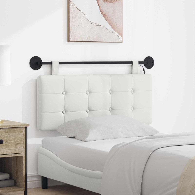 Tête de lit suspendue Avec lumière LED Blanc Simili cuir 616927616927