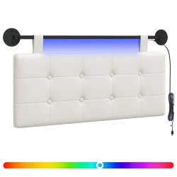 Tête de lit suspendue Avec lumière LED Blanc Simili cuir 616927616927