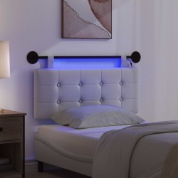Tête de lit suspendue Avec lumière LED Blanc Simili cuir 616927616927