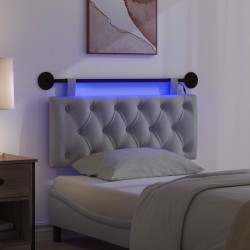 Tête de lit suspendue Avec lumière LED Gris clair Tissu 616928616928