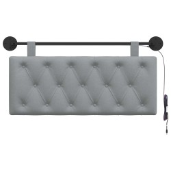 Tête de lit suspendue Avec lumière LED Gris clair Tissu 616928616928