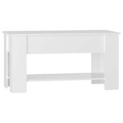 Table basse blanc brillant 101x49x52 cm bois d'ingénierie 616929616929