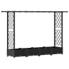 Lit Élevé avec Treillis et Toit Noir 203 x 40 x 121 cm PP 616932616932