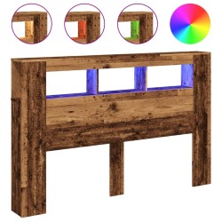 Tête de lit à LED vieux bois 160x18,5x103,5cm bois d'ingénierie 616936616936