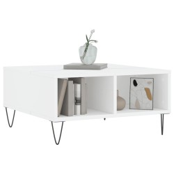 Table basse blanc 60x60x30 cm bois d'ingénierie 616937616937