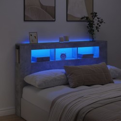 Tête de lit à LED gris béton 160x18,5x103,5cm bois d'ingénierie 616938616938