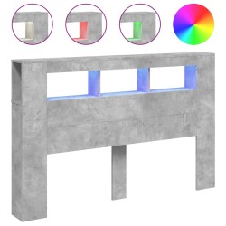 Tête de lit à LED gris béton 160x18,5x103,5cm bois d'ingénierie 616938616938