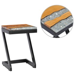 Table basse 30x30x50 cm Bois de teck massif et polyrésine 616941616941