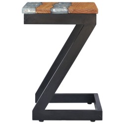 Table basse 30x30x50 cm Bois de teck massif et polyrésine 616941616941