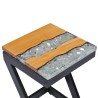 Table basse 30x30x50 cm Bois de teck massif et polyrésine 616941616941