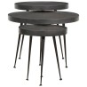 Table basse 3 pcs en bois d'ingénierie noir 616942616942