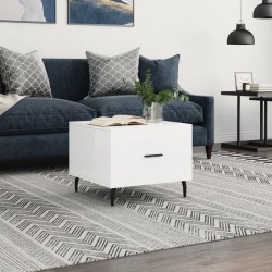 Table basse blanc brillant 50x50x40 cm bois d'ingénierie 616944616944