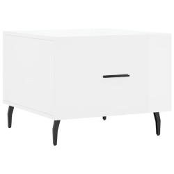 Table basse blanc brillant 50x50x40 cm bois d'ingénierie 616944616944
