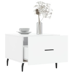 Table basse blanc brillant 50x50x40 cm bois d'ingénierie 616944616944