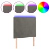 Tête de lit à LED Gris foncé 100x5x118/128 cm Velours 616947616947