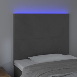 Tête de lit à LED Gris foncé 100x5x118/128 cm Velours 616947616947