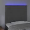 Tête de lit à LED Gris foncé 100x5x118/128 cm Velours 616947616947