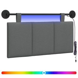 Tête de lit suspendue Avec lumière LED Gris foncé Tissu 616949616949