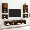 Unités murales TV avec LED 8 pcs chêne fumé bois d'ingénierie 616953616953