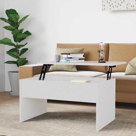 Table basse blanc brillant 80x50,5x41,5 cm bois d'ingénierie 616955616955