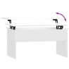 Table basse blanc brillant 80x50,5x41,5 cm bois d'ingénierie 616955616955