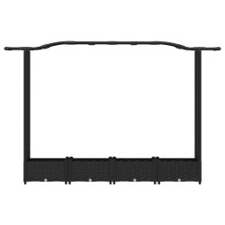 Lit Élevé avec Treillis et Toit Noir 207 x 40 x 123 cm PP 616956616956