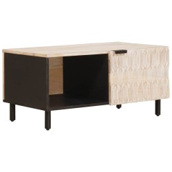 Table basse Blanc 80 x 50 x 40 cm Bois de mangue massif 616960616960