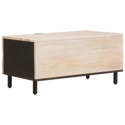 Table basse Blanc 80 x 50 x 40 cm Bois de mangue massif 616960616960