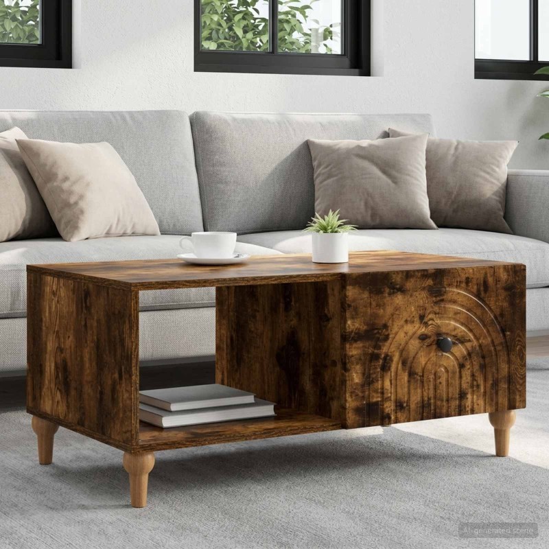 Table basse Chêne fumé 90 x 50 x 40 cm Bois d'ingénierie 616964616964