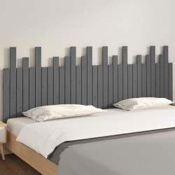Tête de lit murale Gris 204x3x80 cm Bois massif de pin 616967616967