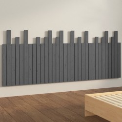 Tête de lit murale Gris 204x3x80 cm Bois massif de pin 616967616967