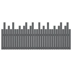 Tête de lit murale Gris 204x3x80 cm Bois massif de pin 616967616967