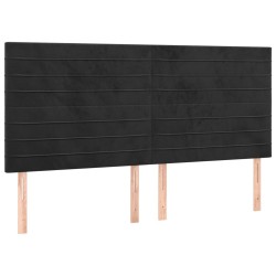 Tête de lit Noir 200x5x118/128 cm Velours 616969616969