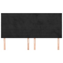 Tête de lit Noir 200x5x118/128 cm Velours 616969616969